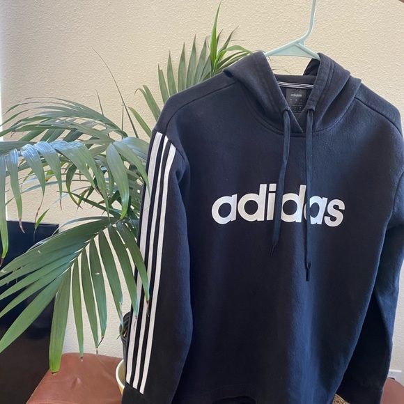 adidas Jackets & Blazers - Adidas Black Stripe Hoodie